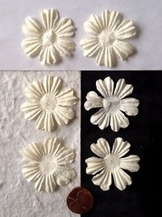 10 Flowers flower Cream petals Off White Handmade Mulberry Paper wedding baptism