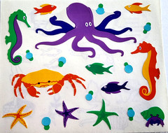 Mrs Grossman Stickers 1991 Sea Life Vintage Ocean 3 Sheet Lot NOS Scrapbook