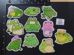 Frogs – Cute – Stickers – 10 PCs – Choose between 5 styles! See Description