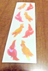 Vintage Mrs Grossman Iridescent Cockatoo Stickers – Pearly MOP Opal Bird Sticker