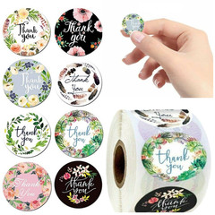 1″ Round Thank You Stickers Assorted Floral Pattern Self Sealing Labels 500Pcs