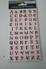Special Moments Scrapbooking Square Pink/Brown Upper/Lower Case Alphabets Crafts