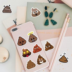 500PCS Poop Stickers 10 Styles Sticker Rolls Funny Meme Stickers Poop Party F…