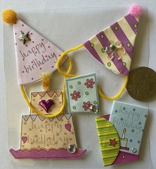 BIRTHDAY PARTY Dimensional Stickers(5pc)Cake•Invitations •Card•Hats•Card Making•