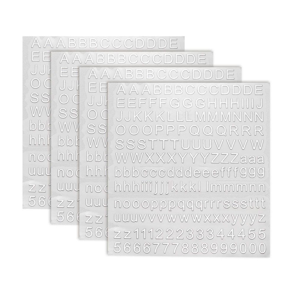 4 Sheets 3D Mini Metal Alphabet Stickers, Self-Adhesive DIY Decor for Scrapbooki