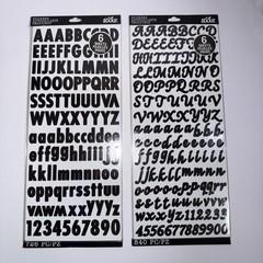 American Craft Thickers Sticko Alphabet Stickers Silver, Gold, Black Lot of 12