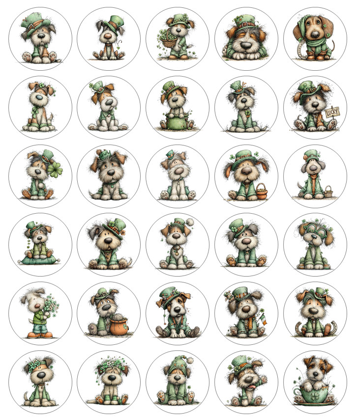 Funny Dog St Patrick’s Day Handmade Stickers Scrapbook Planner Envelope Labels