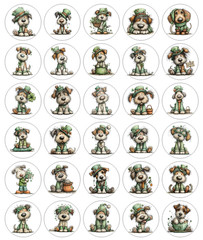 Funny Dog St Patrick’s Day Handmade Stickers Scrapbook Planner Envelope Labels
