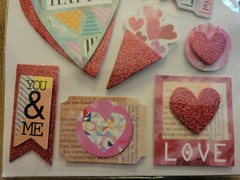 CRAFTER’S SQUARE LOVE/HEARTS THEME GLITTER POP-UP 3D STICKER SHEET (9Pieces)