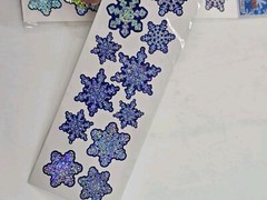 Holiday Winter Sticker Lot Prismatic Glitter Snowflake + Snowman Snowmen 6 Packs