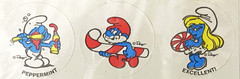 1983 Vintage 12 Smurf Scratch’n Sniff Peppermint Scented Stickers Smurfette Peyo