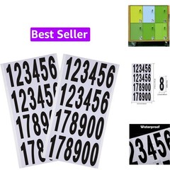 240pcs 10 Sheets Self Adhesive Vinyl Numbers Stickers Waterproof Reflective M…
