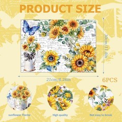 Obookey Rub on Transfers for Crafts and Furniture Stickers, Sunflower