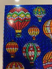 Vtg Stickers 80s Hallmark Razzle Dazzle Stickers Hot Air Balloons One Sheet