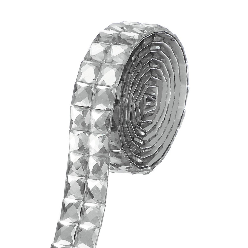 0.79 Inch x 1 Yard Crystal Rhinestone Sticker Ribbon White