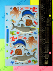 Sea Life Sharks Sword Fish Octopus Stickopotamus Cut Sheet Stickers