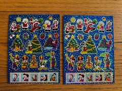Rare VTG Sandylion prisma Christmas Mickey Minnie Mouse Gang 3.5×5”