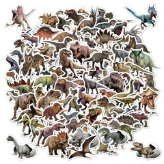 100pcs Jurassic Dinosaur Stickers for Kids Waterproof Vinyl Dino Stickers