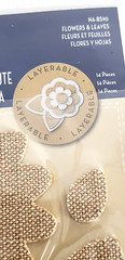 LITTLE YELLOW BICYCLE Naturals BURLAP STICKERS – FLOWERS & LEAVES – 14 pcs