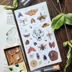 Nature Study Stickers – Animal Skull, Moths, & Insects Sticker Sheet