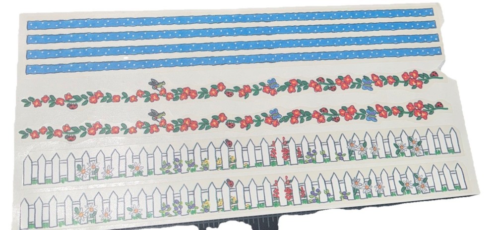 Our Family Borders BR-114 Picket Fence Flowers House Garden MAMBI 12” Stickers