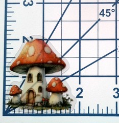 Mushroom Fairy Tale House Clear Vinyl Decal Sticker Water Resistant Laptop Gift