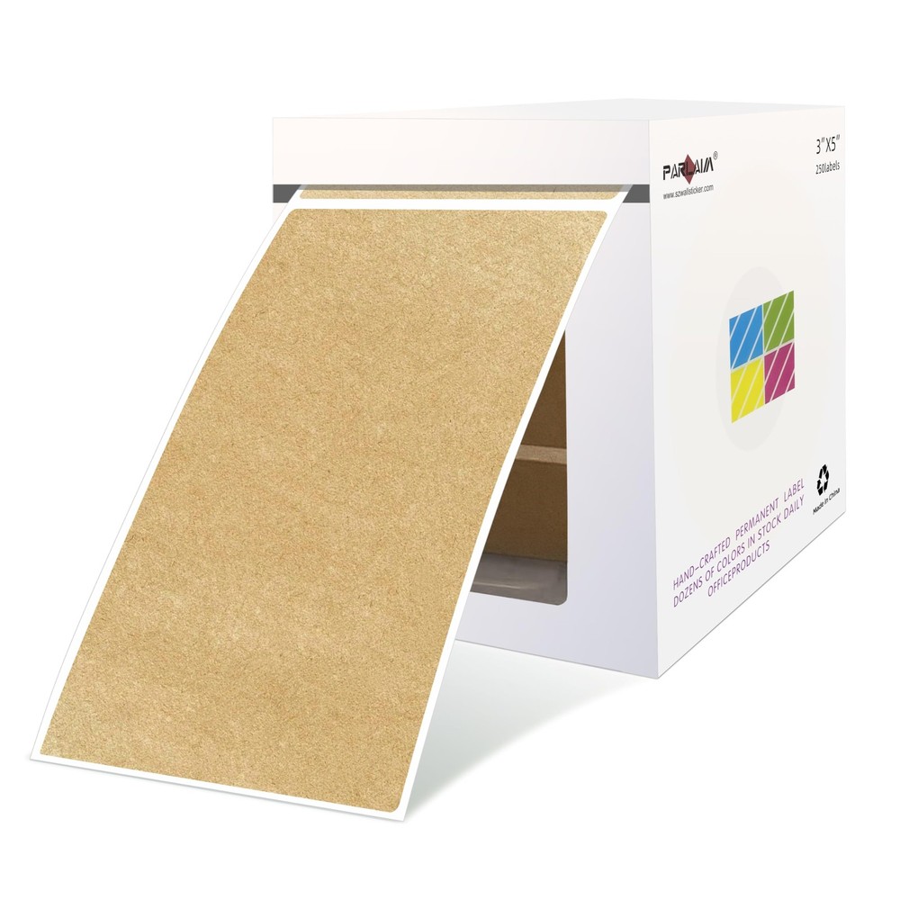 5 X 3 inch Natural Brown Kraft Paper Inventory Labels Rectangle Color Coding …