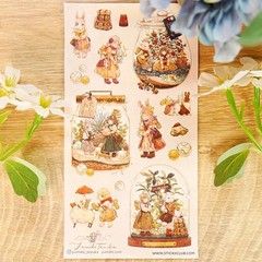 Stickii – Whimsical Terrarium Stickers – 1 Fantasy Rabbit & Sheep Sticker Sheet