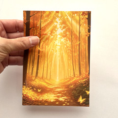 Autumn Background Stickers Trees Scrapbooking Junk Journaling Cards