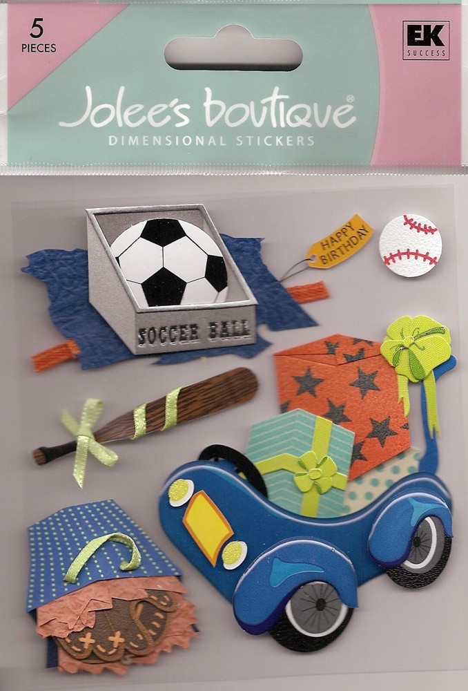 RARE! Jolee’s Boutique 3D Stickers BOY GIFTS 5 pcs 73173 FAST FREE SHIPPING!