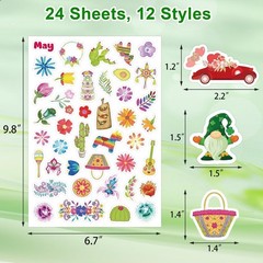 24 Sheets Holiday Stickers Assortment Seasonal Stickers for Kids Children St….