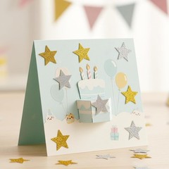 Gold Silver Glitter Foam Stickers Star Self Adhesive Kids Party Decorations