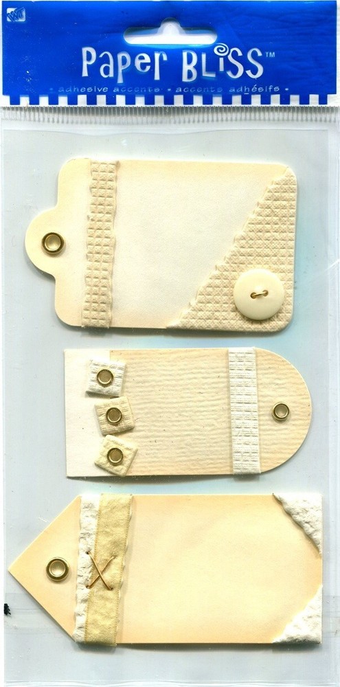Textured Tags, Cream & Ivory, scrapbook stickers – Paper Bliss 39430-PE-758