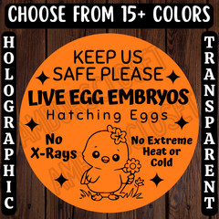 40 LIVE EGG EMBRYOS STICKERS 2″ LABELS SEALS HATCHING EGGS FARM ANIMALS CHICKENS