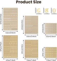 6 Sheets 0.12Inch Alphabet Number Stickers Mini Letters Decoration Glitter