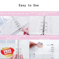 Sticker Binder Organizer with Storage Sleeves,Reusable Stickers Collecting Bo…