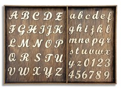 552 Pieces 0.75 Inch Mini Unfinished Wooden Letters 3/4 In, light wood color
