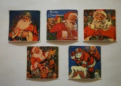 Vintage Haddon Sundblom Smile Maker Santa Claus Stickers 2.5″ x 2.5″ Rare