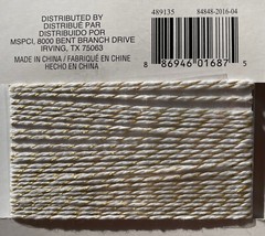 GOLD/WHITE TWINE(5 yards) Christmas•Holiday•Tags•String •Metallic•Gift•Presents