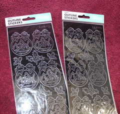 Krazy Kreations Vinal Outline Stickers – Ornaments & Holly – 2 Packs