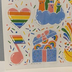 Vintage 1984 Hallmark Rainbow Stickers Hearts Star Castle & More