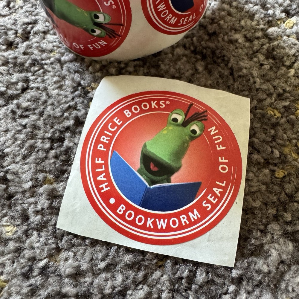 Half Price Books Bookworm Seal of Fun Summer Reading Sticker Roll 200+ Stickers