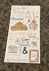 Echo Park FARMHOUSE MARKET Sticker Book 16 Pages Icons Letters Words Phrases