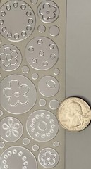 WHITE/SILVER FLOWER CIRCLE Stickers(49pc)Stampendous •Garden•Blooms•Daisy•Dots