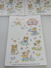 Vtg Sticker Sheets Mouse Mice Cute Cartoon Animals Current 3 Sheets -1 Sticker