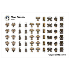 Brown Planner Stickers – Earth Tone Decorative & Neutral Color Embellishments