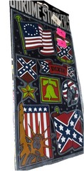 NEW! Vtg! 1984 Chrome Stickers Morgan Mark 1 Large Sheet USA Dixie Pride Trump