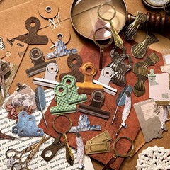 300 Pcs Vintage Collage Stickers Set | Wax Seal, Button, Label & Film Frame Desi