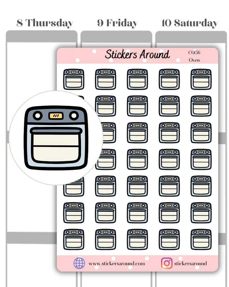 Oven Icon Planner Sticker, Cleaning Chores Sticker, Calendar & Journal Sticker
