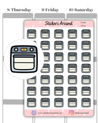 Oven Icon Planner Sticker, Cleaning Chores Sticker, Calendar & Journal Sticker